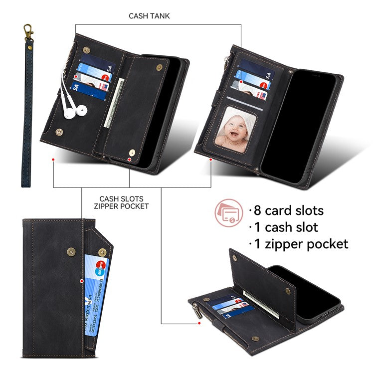 ESEBLE Star Series For Motorola Moto G45 5G / G34 5G Wallet Case Stand Flip Phone Cover - Black