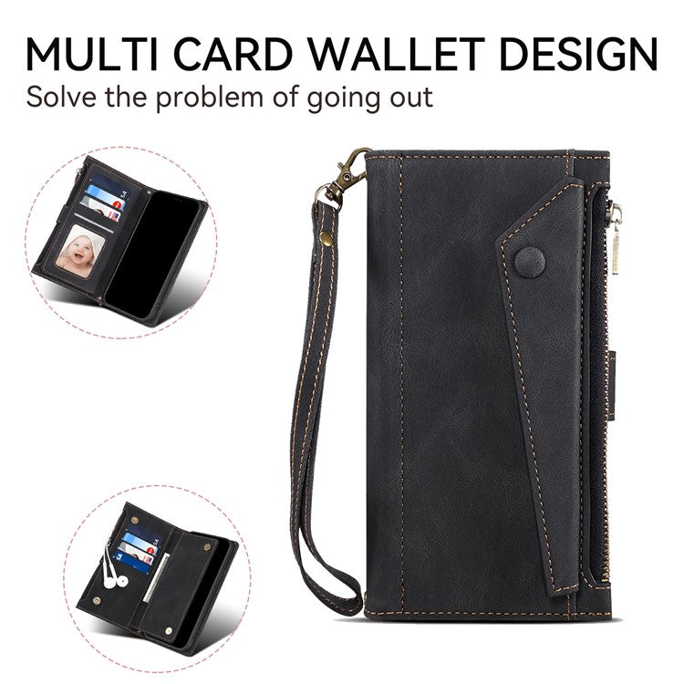 ESEBLE Star Series For Motorola Moto G45 5G / G34 5G Wallet Case Stand Flip Phone Cover - Black