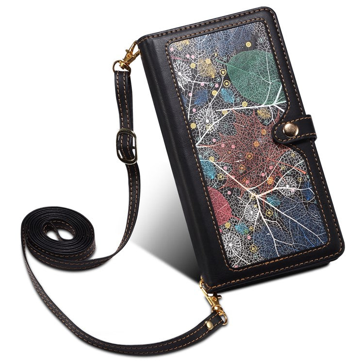 ESEBLE Galaxy Series For Motorola Moto G45 5G / G34 5G Wallet Case RFID Blocking Leather Phone Cover - Black