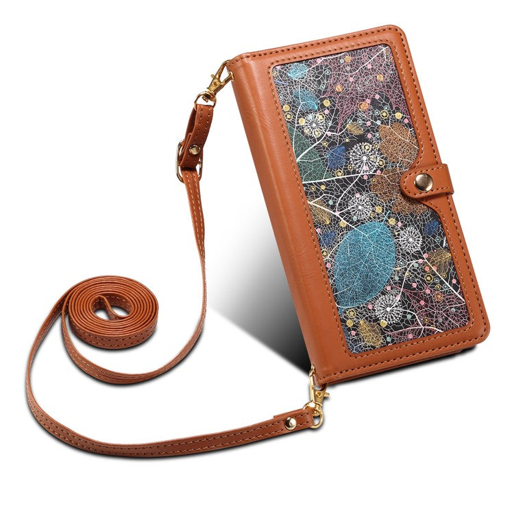 ESEBLE Galaxy Series For Motorola Moto G45 5G / G34 5G Wallet Case RFID Blocking Leather Phone Cover - Brown