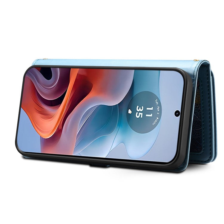 ESEBLE Galaxy Series For Motorola Moto G45 5G / G34 5G Wallet Case RFID Blocking Leather Phone Cover - Blue