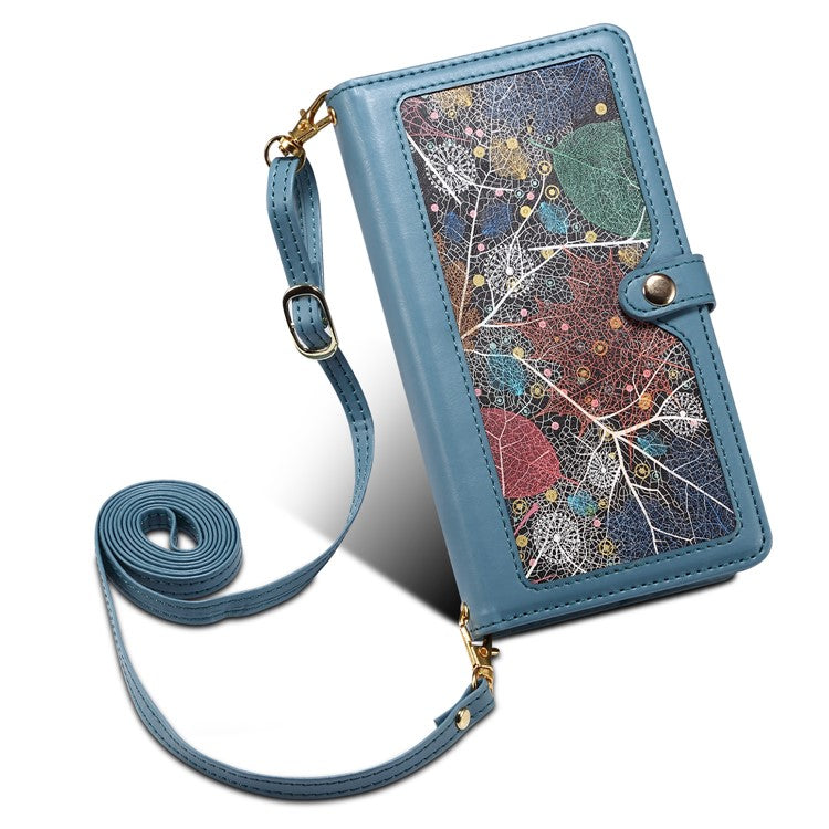 ESEBLE Galaxy Series For Motorola Moto G45 5G / G34 5G Wallet Case RFID Blocking Leather Phone Cover - Blue