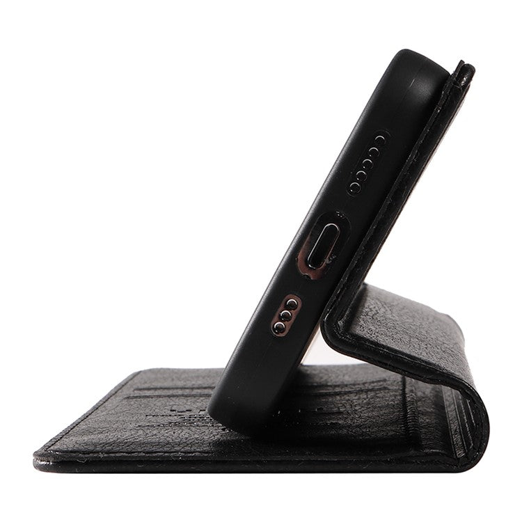 YIKATU YK-006 For Motorola Edge 40 Neo 5G Case Magnetic Flip Folio Leather Wallet Phone Cover - Black