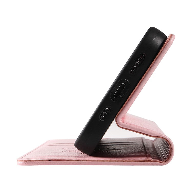YIKATU YK-006 For Motorola Edge 40 Neo 5G Case Magnetic Flip Folio Leather Wallet Phone Cover - Pink