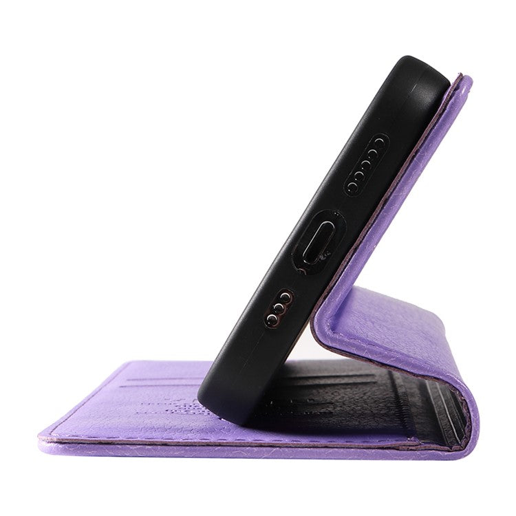 YIKATU YK-006 For Motorola Edge 40 Neo 5G Case Magnetic Flip Folio Leather Wallet Phone Cover - Purple