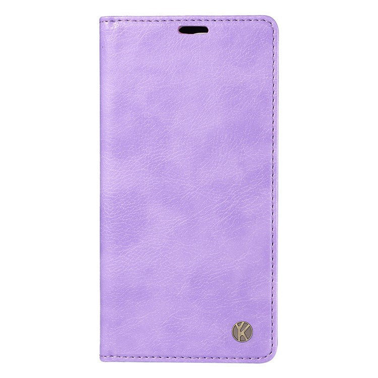YIKATU YK-006 For Motorola Edge 40 Neo 5G Case Magnetic Flip Folio Leather Wallet Phone Cover - Purple