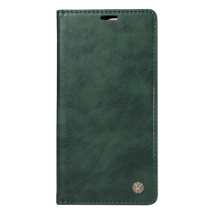 YIKATU YK-006 For Motorola Edge 40 Neo 5G Case Magnetic Flip Folio Leather Wallet Phone Cover - Green