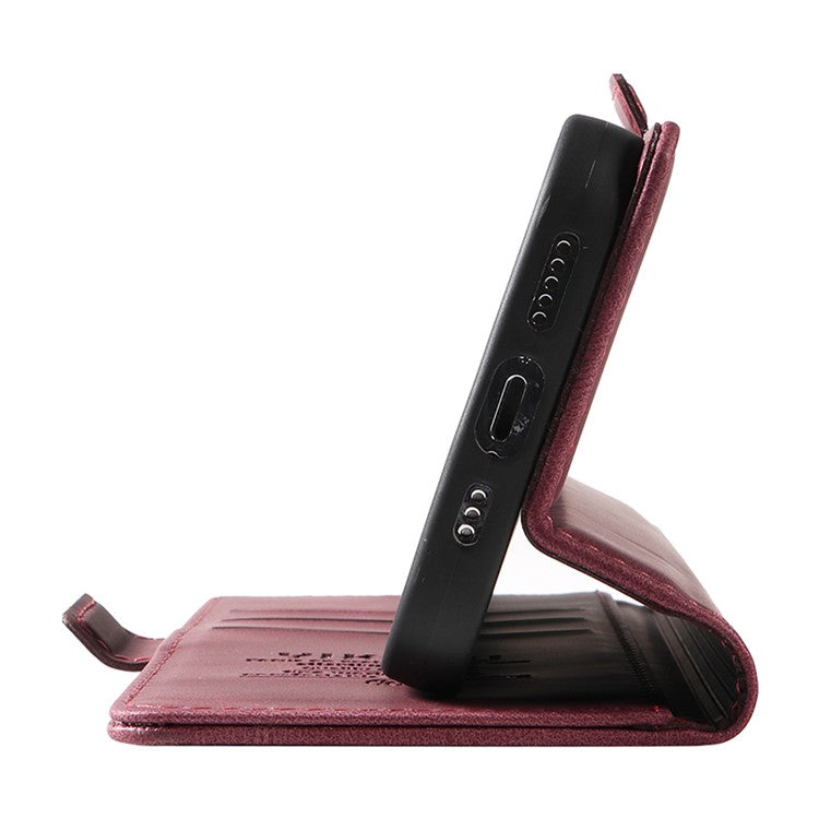 YIKATU YK-005 For Motorola Edge 40 Neo 5G Case PU Leather Flip Wallet Stand Phone Cover - Wine Red