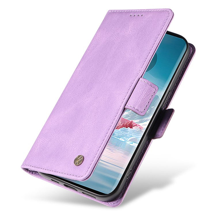 YIKATU YK-005 For Motorola Edge 40 Neo 5G Case PU Leather Flip Wallet Stand Phone Cover - Purple