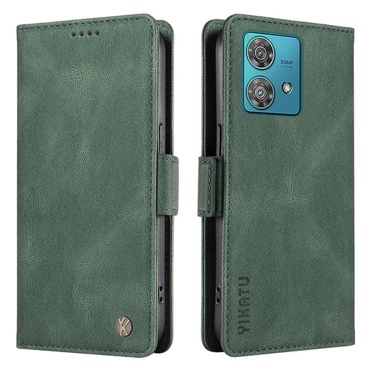 YIKATU YK-005 For Motorola Edge 40 Neo 5G Case PU Leather Flip Wallet Stand Phone Cover - Green