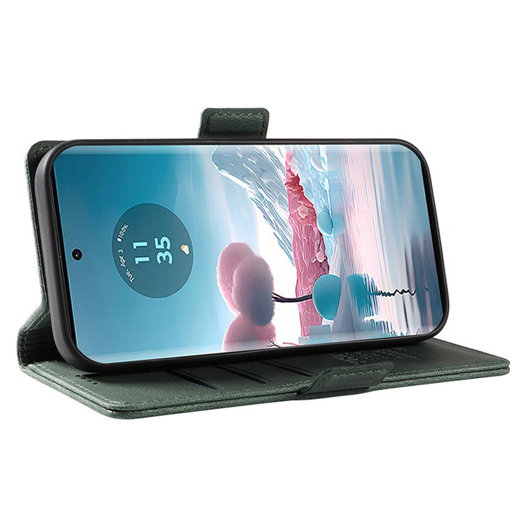 YIKATU YK-005 For Motorola Edge 40 Neo 5G Case PU Leather Flip Wallet Stand Phone Cover - Green