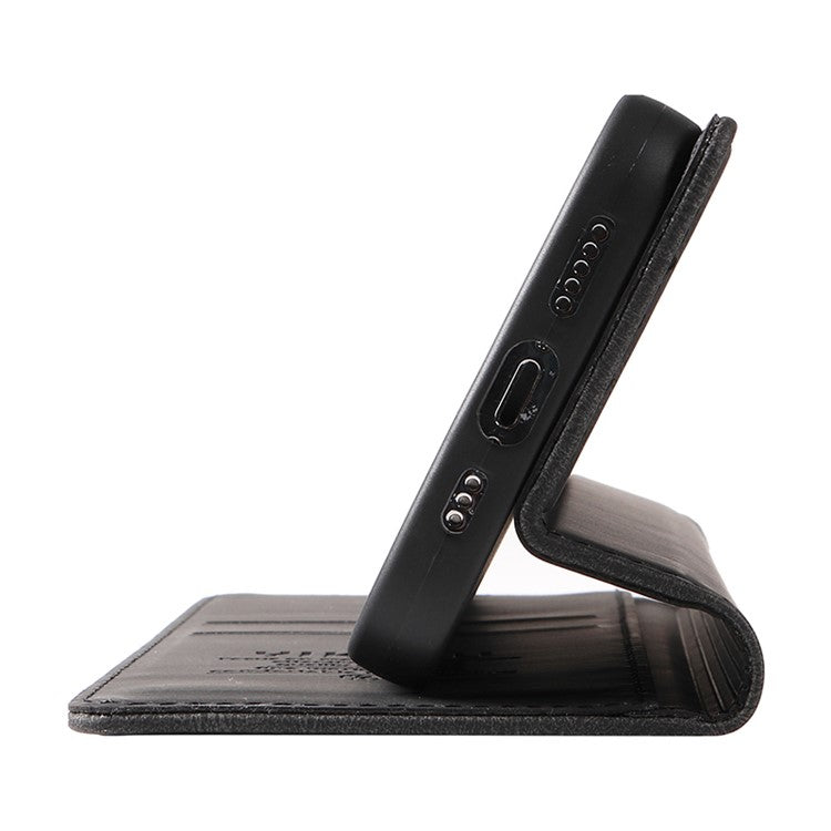 YIKATU YK-004 For Motorola Edge 40 Neo 5G Magnetic Case Skin-touch Leather Stand Wallet Phone Cover - Black