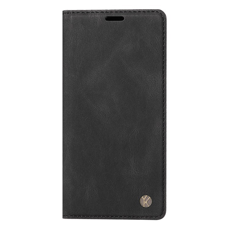 YIKATU YK-004 For Motorola Edge 40 Neo 5G Magnetic Case Skin-touch Leather Stand Wallet Phone Cover - Black