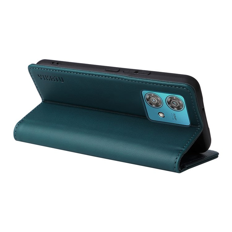 YIKATU YK-001 For Motorola Edge 40 Neo 5G Leather Case Phone Cover Wallet Stand - Green