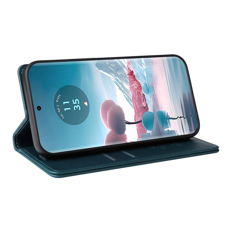 YIKATU YK-001 For Motorola Edge 40 Neo 5G Leather Case Phone Cover Wallet Stand - Green