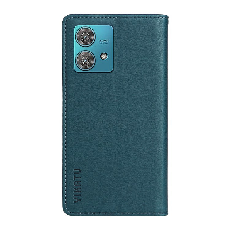 YIKATU YK-001 For Motorola Edge 40 Neo 5G Leather Case Phone Cover Wallet Stand - Green