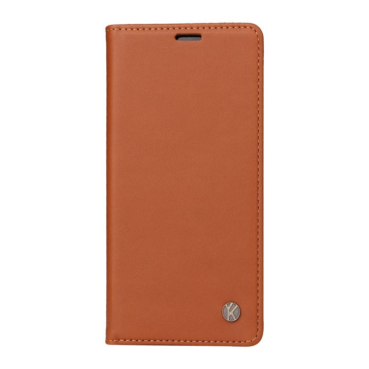 YIKATU YK-001 For Motorola Edge 40 Neo 5G Leather Case Phone Cover Wallet Stand - Brown