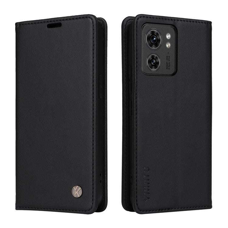 YIKATU YK-001 For Motorola Edge 40 5G Leather Case Phone Wallet Auto Closing Magnetic - Black