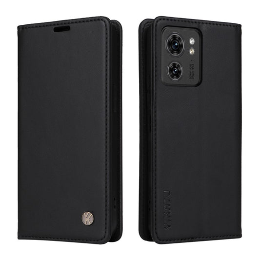YIKATU YK-001 For Motorola Edge 40 5G Leather Case Phone Wallet Auto Closing Magnetic - Black