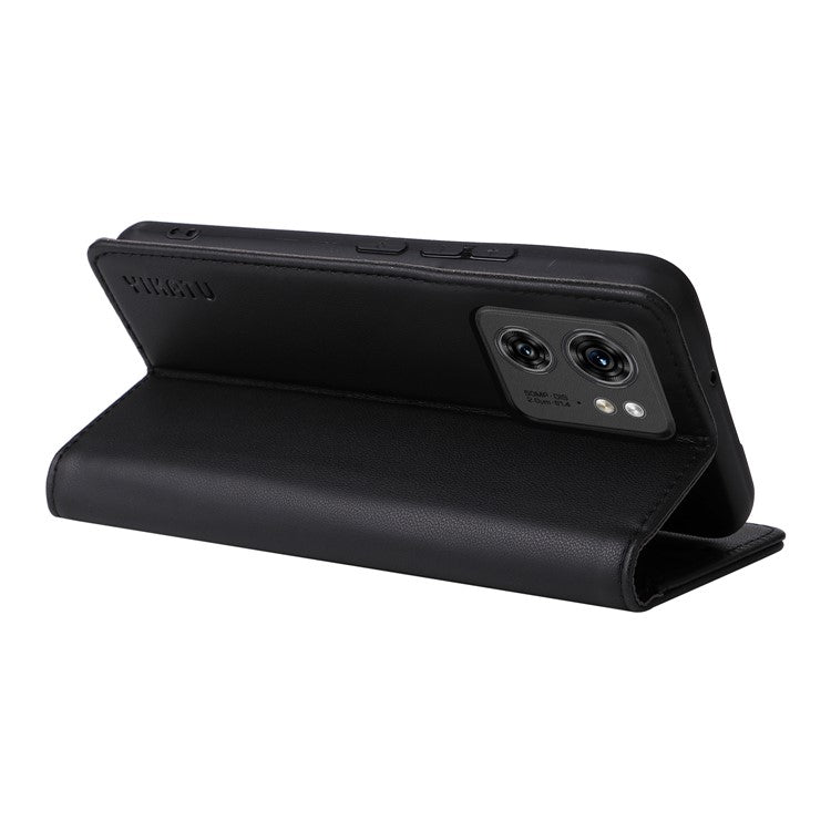 YIKATU YK-001 For Motorola Edge 40 5G Leather Case Phone Wallet Auto Closing Magnetic - Black