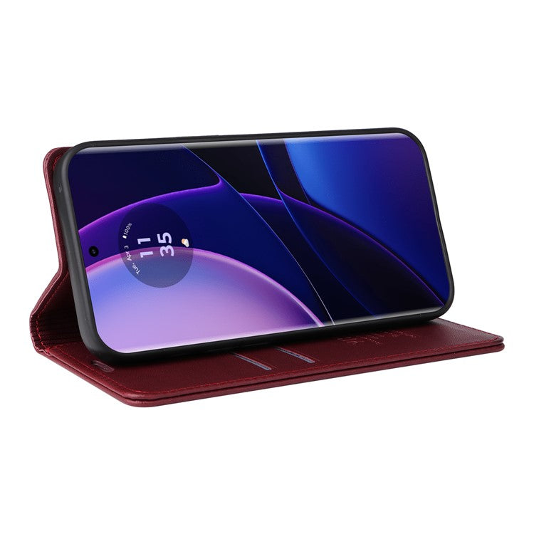 YIKATU YK-001 For Motorola Edge 40 5G Leather Case Phone Wallet Auto Closing Magnetic - Wine Red