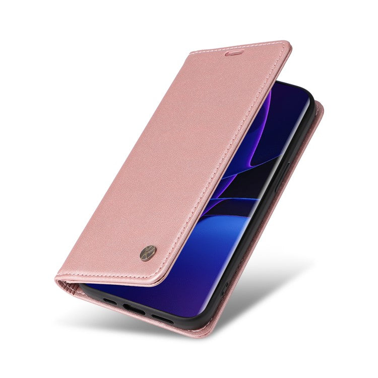 YIKATU YK-001 For Motorola Edge 40 5G Leather Case Phone Wallet Auto Closing Magnetic - Rose Gold