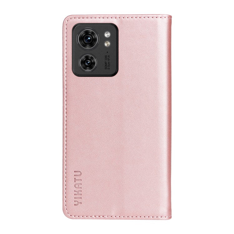 YIKATU YK-001 For Motorola Edge 40 5G Leather Case Phone Wallet Auto Closing Magnetic - Rose Gold