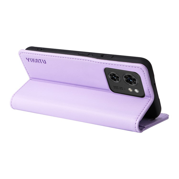 YIKATU YK-001 For Motorola Edge 40 5G Leather Case Phone Wallet Auto Closing Magnetic - Light Purple