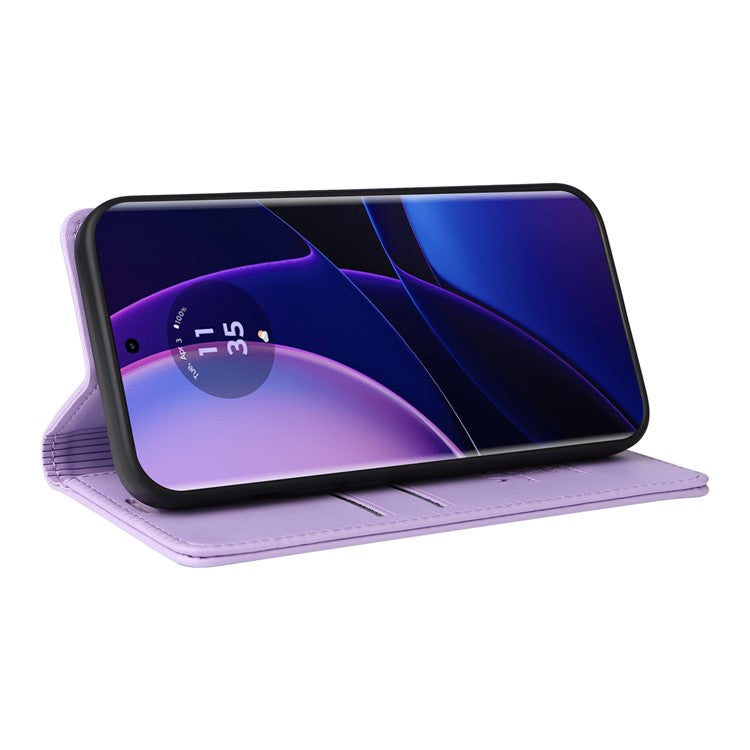 YIKATU YK-001 For Motorola Edge 40 5G Leather Case Phone Wallet Auto Closing Magnetic - Light Purple