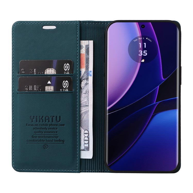 YIKATU YK-001 For Motorola Edge 40 5G Leather Case Phone Wallet Auto Closing Magnetic - Green