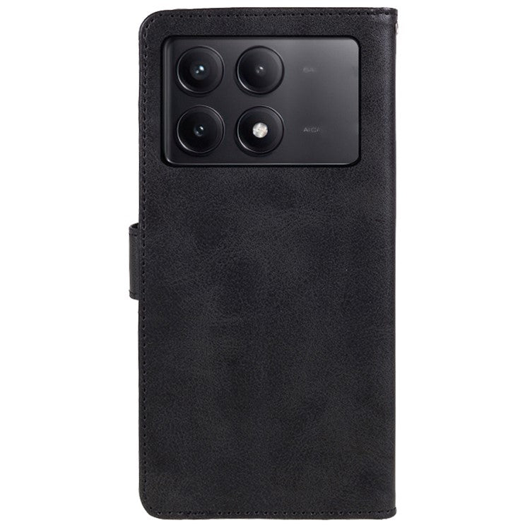 For Xiaomi Redmi K70E 5G / Poco X6 Pro 5G Stand Anti-drop Shell Cell Phone Case Magnetic Clasp PU Leather Wallet - Black