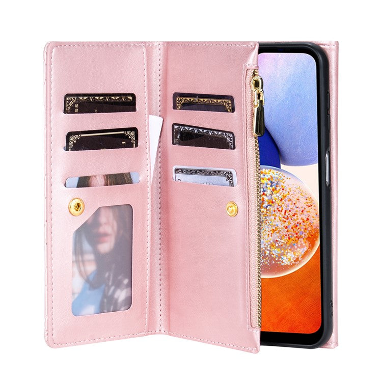 BKS-002 For Samsung Galaxy A25 5G (Global) (161.0 x 76.5 x 8.3mm) Wallet Case PU Leather with Card Slots - Rose Gold