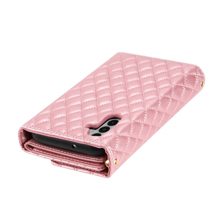 BKS-002 For Samsung Galaxy A25 5G (Global) (161.0 x 76.5 x 8.3mm) Wallet Case PU Leather with Card Slots - Rose Gold