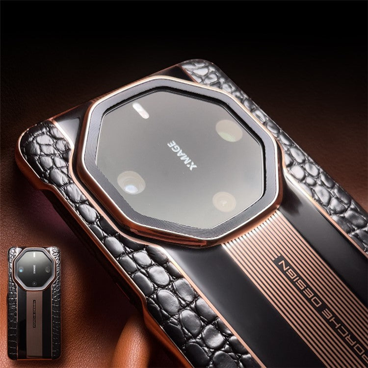 QIALINO For Huawei Mate 60 RS Ultimate Genuine Crocodile Leather Case Anti-Drop Phone Cover