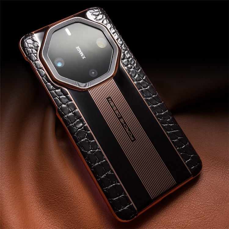 QIALINO For Huawei Mate 60 RS Ultimate Genuine Crocodile Leather Case Anti-Drop Phone Cover