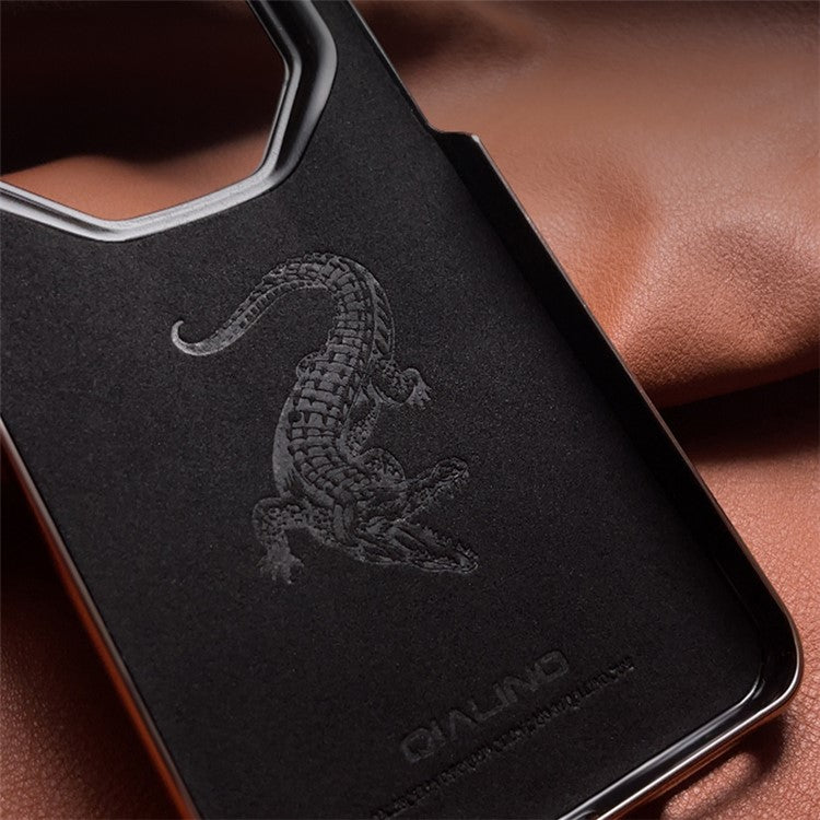 QIALINO For Huawei Mate 60 RS Ultimate Genuine Crocodile Leather Case Anti-Drop Phone Cover