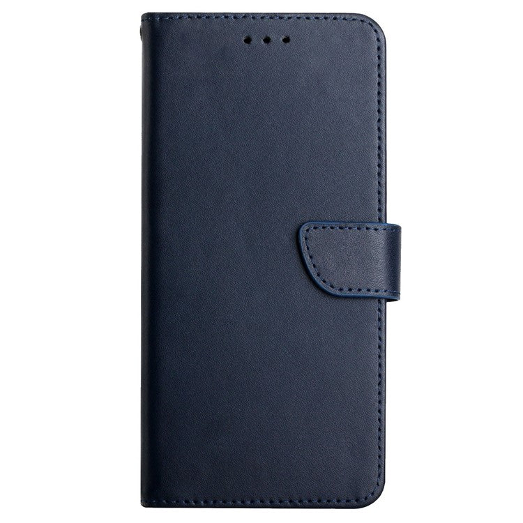 HT02 For Motorola Moto E14 4G / G04 4G / G04s 4G / G24 4G Phone Case Wallet Card Slots Cover Nappa Texture - Blue