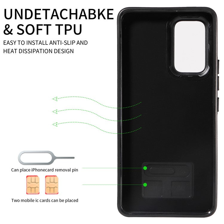 006 For Samsung Galaxy A53 5G Back Case PU TPU Calf Texture Cover with Single Card Slot - Blue