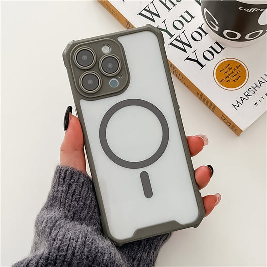 RMD Series For iPhone 14 Pro Phone Case Compatible with MagSafe Anti-fall Cover Built-in Lens Film - Titanium Grey