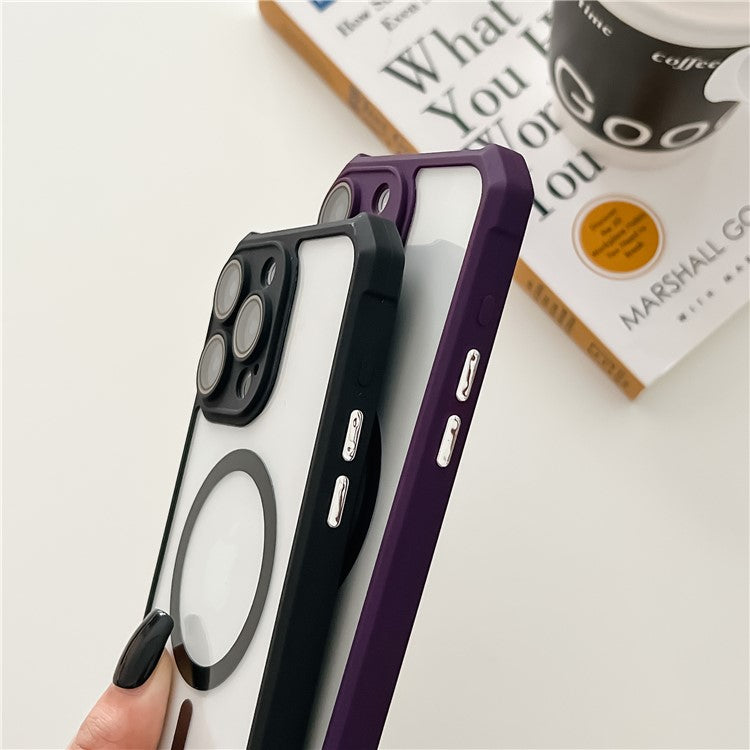 RMD Series For iPhone 14 Pro Phone Case Compatible with MagSafe Anti-fall Cover Built-in Lens Film - Titanium Grey