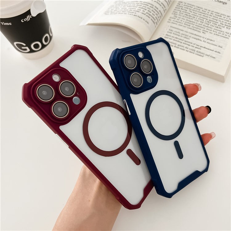RMD Series For iPhone 14 Pro Phone Case Compatible with MagSafe Anti-fall Cover Built-in Lens Film - Titanium Grey
