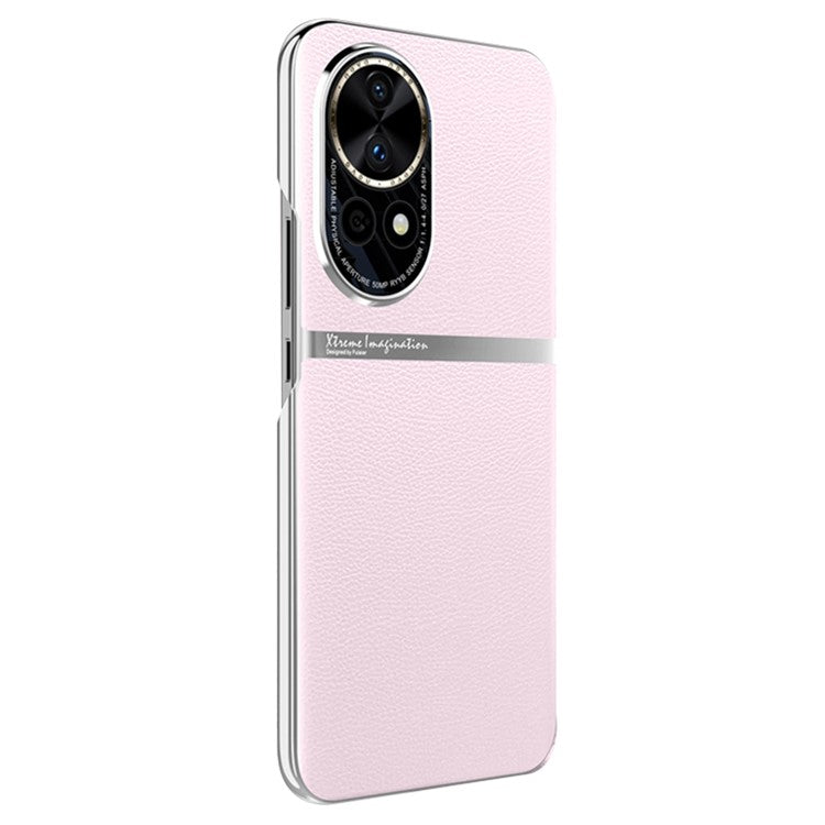 For Huawei nova 12 5G Case PU Leather Coating Phone Cover Anti-scratch - Pink