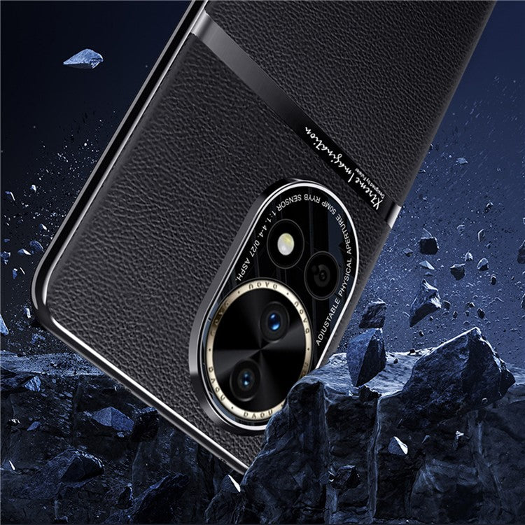 For Huawei nova 12 5G Case PU Leather Coating Phone Cover Anti-scratch - Pink