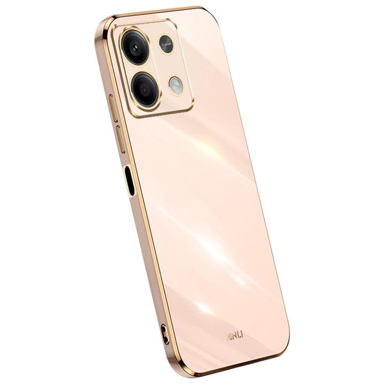 XINLI For Xiaomi Redmi Note 13 5G Case Electroplating TPU Shockproof Phone Cover Protector - Pink