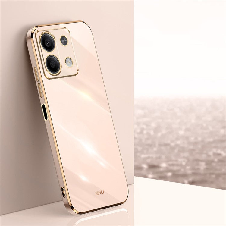 XINLI For Xiaomi Redmi Note 13 5G Case Electroplating TPU Shockproof Phone Cover Protector - Pink