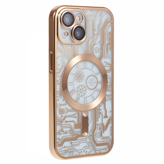 AR Series For iPhone 14 Case Compatible with MagSafe Soft TPU Phone Cover Protector - Gold