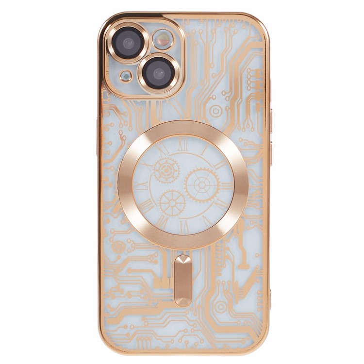 AR Series For iPhone 14 Case Compatible with MagSafe Soft TPU Phone Cover Protector - Gold
