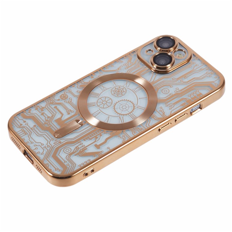 AR Series For iPhone 14 Case Compatible with MagSafe Soft TPU Phone Cover Protector - Gold