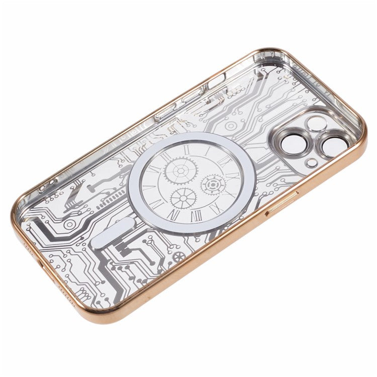 AR Series For iPhone 14 Case Compatible with MagSafe Soft TPU Phone Cover Protector - Gold