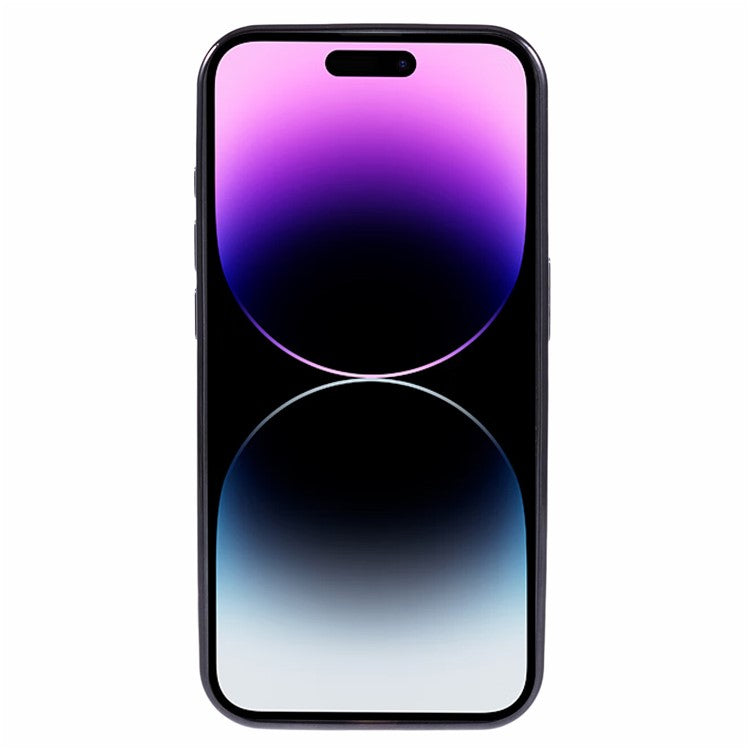 AR Series For iPhone 14 Pro Magnetic Case Electroplating TPU Phone Back Cover - Black